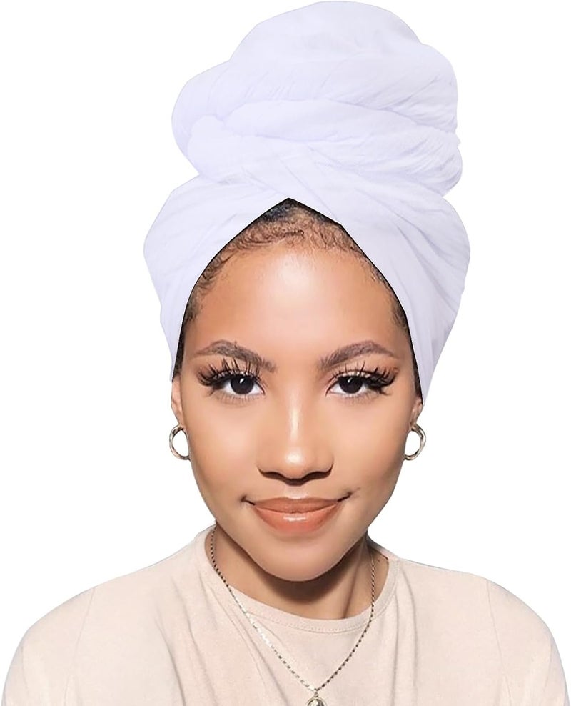 PWEOUKE Head Wraps for Black Women African Head Wrap Lightweight for Women Long Plain Turban Hair Scarf Scarves - Image 1